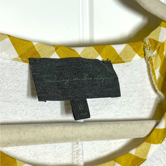 Anthropologie Sunday In Brooklyn Yellow Gingham Puff Sleeve Blouse Size XS CB101 - Picture 4 of 5